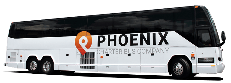 a plain white charter bus with a 