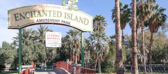 entrance to Enchanted Island Amusement Park