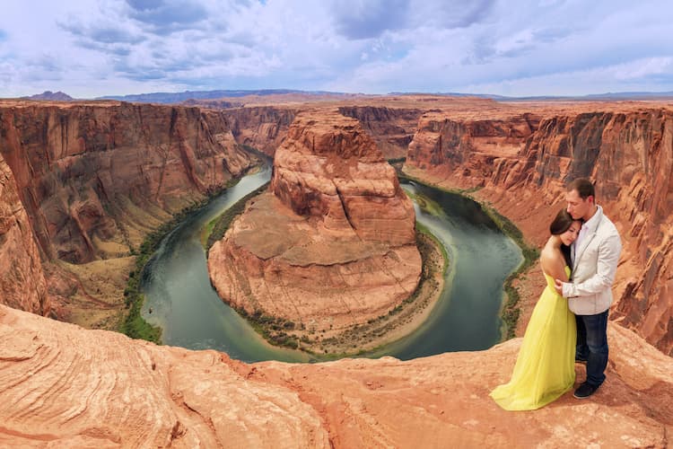 Bride and groom in Page Canyon, Arizona