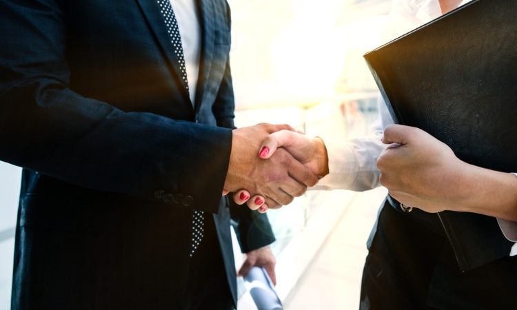 two business people shake hands